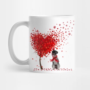 Happy Valentine's Day Heart Tree Love Standard Schnauzer Mug